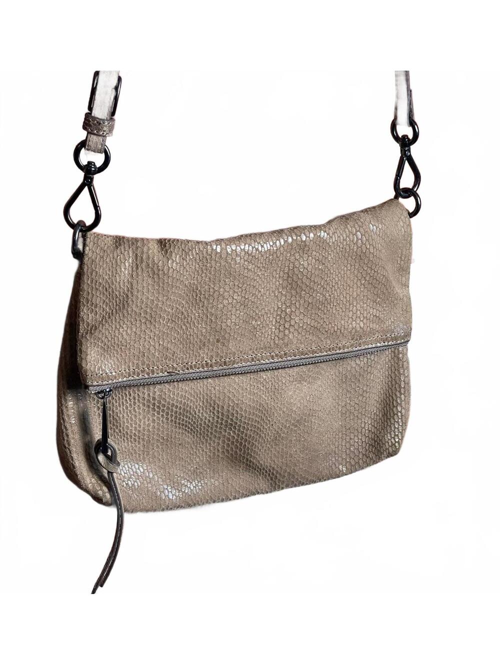 Maigot Genuine Leather Beige Crossbody Bag Snakeskin Pattern